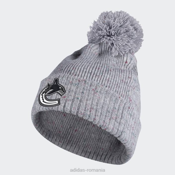 Adidas canucks speckle cuffed pom beanie gri adidas femei gri/nhl-vca-51c 2JBN10908