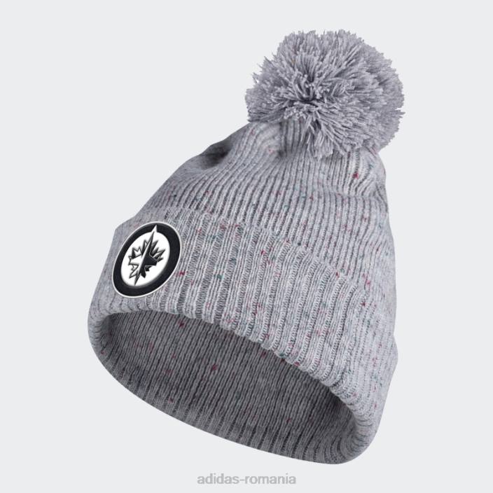 Adidas jets speckle cuffed pom beanie gri femei gri/nhl-wje-524 2JBN10909