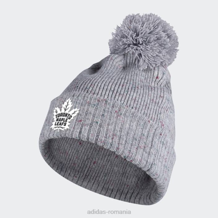 Adidas leafs speckle cuffed pom beanie gri femei gri/nhl-tml-522 2JBN10951