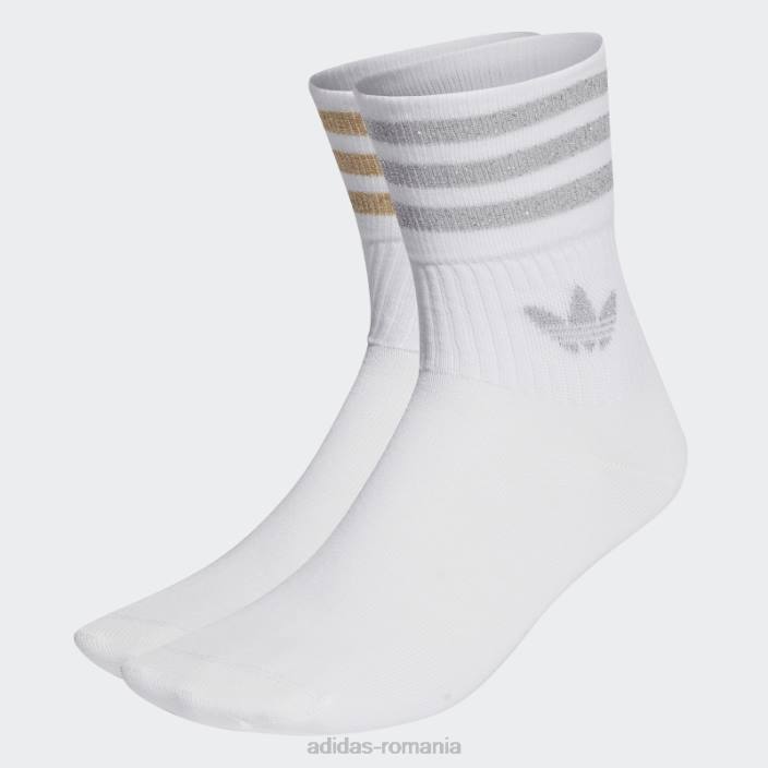 Adidas șosete albi cu sclipici cu tăietură mijlocie 2 perechi adidas femei alb/bej/gri 2JBN10911