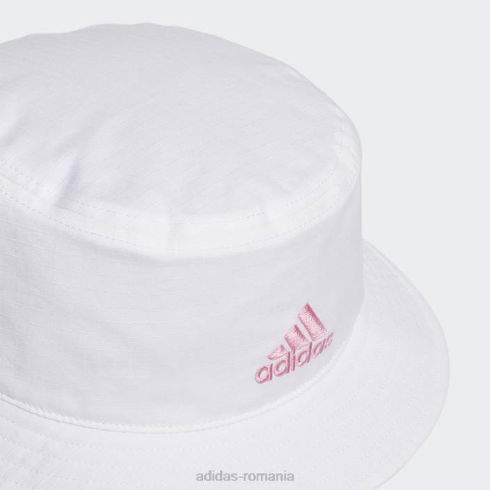 Adidas esențiale albe plus pălărie de găleată femei alb/pop violet mel 2JBN24281