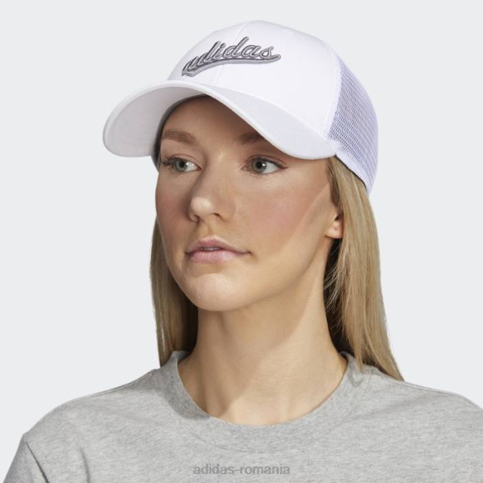Adidas pălărie de camion cu plasă albă femei alb/gri 2JBN24334