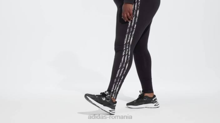 Adidas Jambiere cu imprimeu cu 3 dungi (plus marime) negru femei negru/multicolor 2JBN23239