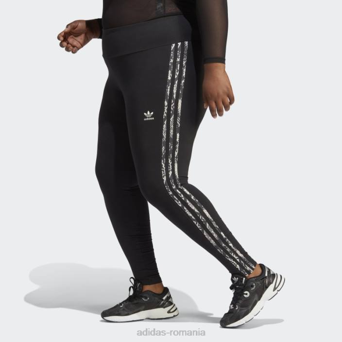 Adidas Jambiere cu imprimeu cu 3 dungi (plus marime) negru femei negru/multicolor 2JBN23239