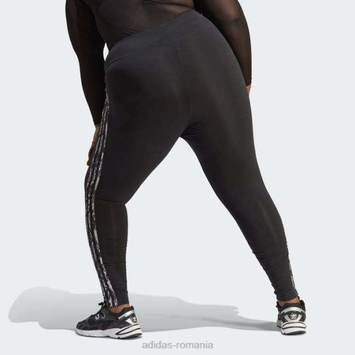 Adidas Jambiere cu imprimeu cu 3 dungi (plus marime) negru femei negru/multicolor 2JBN23239