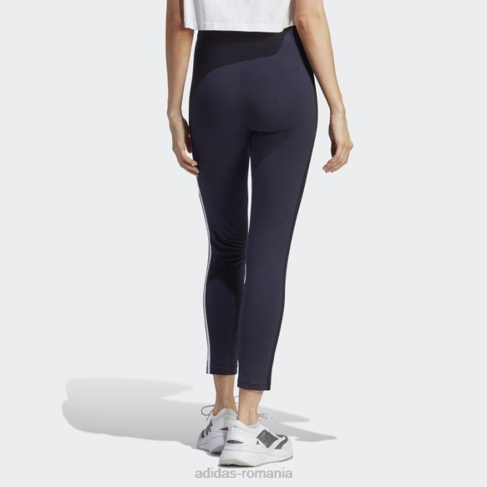 Adidas Jambiere de bumbac cu talie mare cu 3 dungi cu petice flori de chenilia femei cerneală 2JBN23465