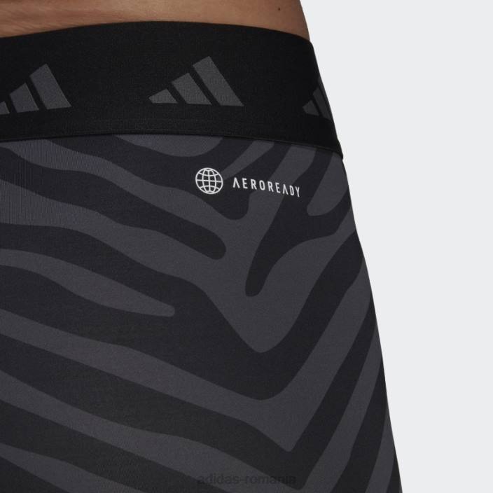 Adidas Leggings zebră 7/8 hyperglam techfit cu talie înaltă multicolor femei multicolor/negru 2JBN23527