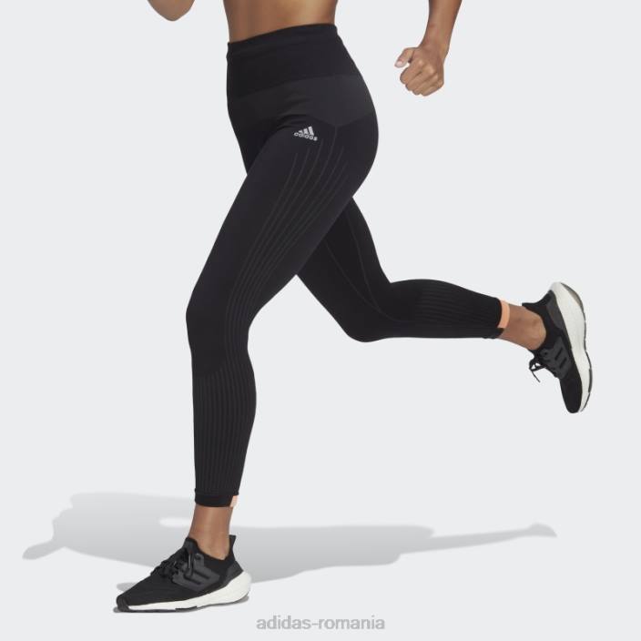 Adidas aeroknit iarna alergare jambiere lungi negre femei negru/portocaliu fascicul 2JBN23462