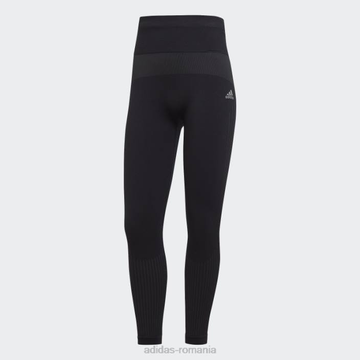 Adidas aeroknit iarna alergare jambiere lungi negre femei negru/portocaliu fascicul 2JBN23462