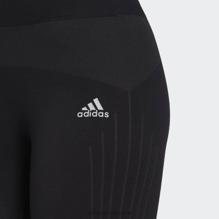 Adidas aeroknit iarna alergare jambiere lungi negre femei negru/portocaliu fascicul 2JBN23462