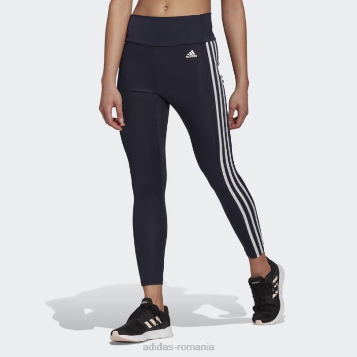 Adidas cerneală concepută pentru a deplasa jambiere sport înalte cu 3 dungi 7/8 femei cerneală/alb 2JBN23483