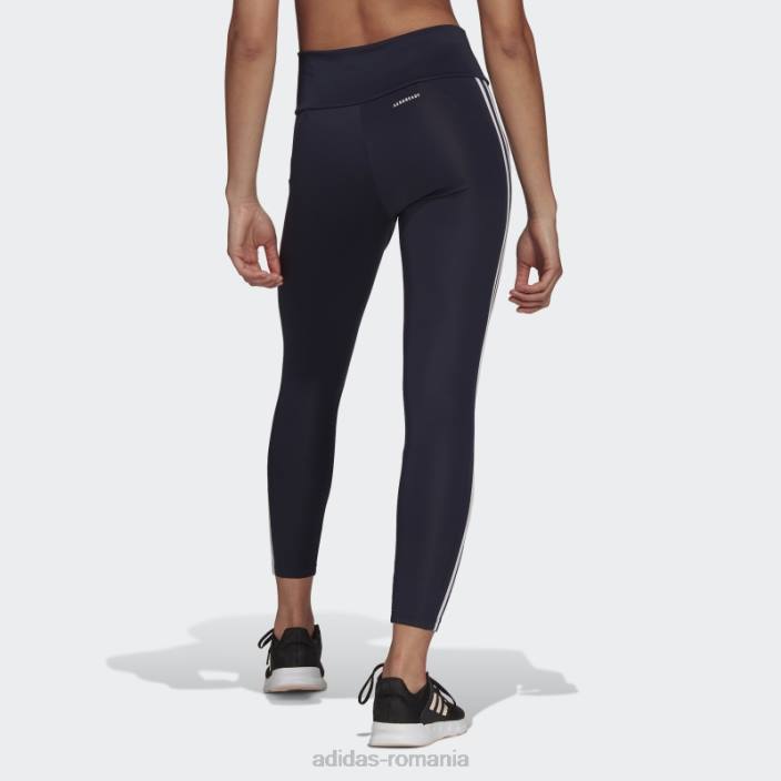 Adidas cerneală concepută pentru a deplasa jambiere sport înalte cu 3 dungi 7/8 femei cerneală/alb 2JBN23483