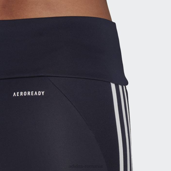 Adidas cerneală concepută pentru a deplasa jambiere sport înalte cu 3 dungi 7/8 femei cerneală/alb 2JBN23483