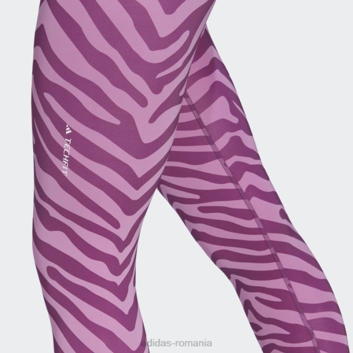 Adidas colanți hyperglam techfit cu talie înaltă 7/8 zebră liliac femei multicolor/liliac 2JBN23505