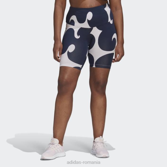 Adidas colanti scurti marimekko coasta pana la genunchi (plus marime) nuanta violet femei tentă violet 2JBN23257