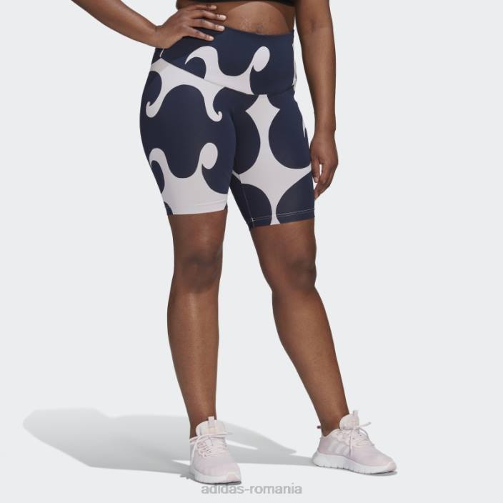 Adidas colanti scurti marimekko coasta pana la genunchi (plus marime) nuanta violet femei tentă violet 2JBN23257