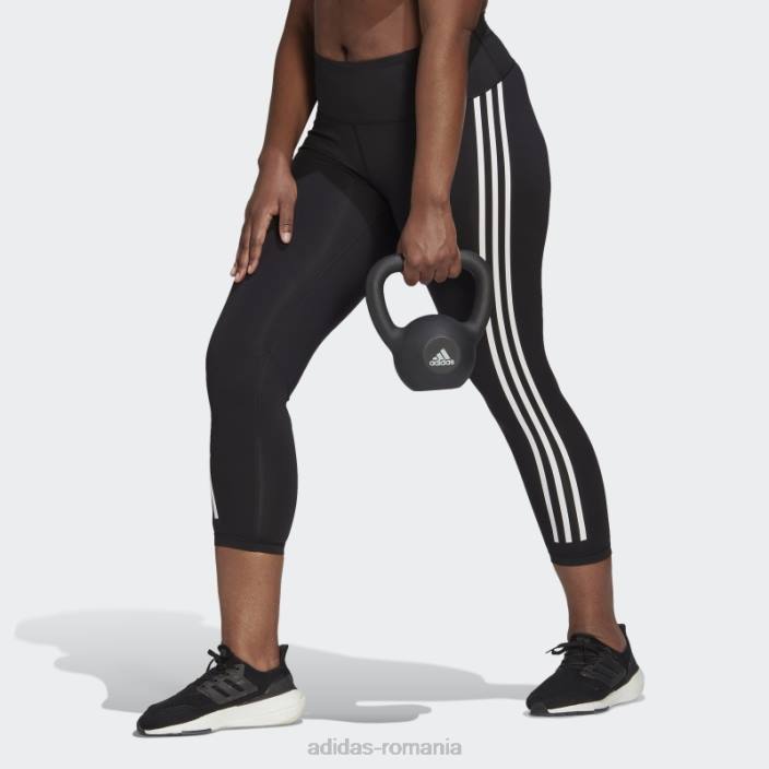 Adidas jambiere negru optime trainicons 3 dungi 7/8 (plus mărime) femei alb negru 2JBN23297