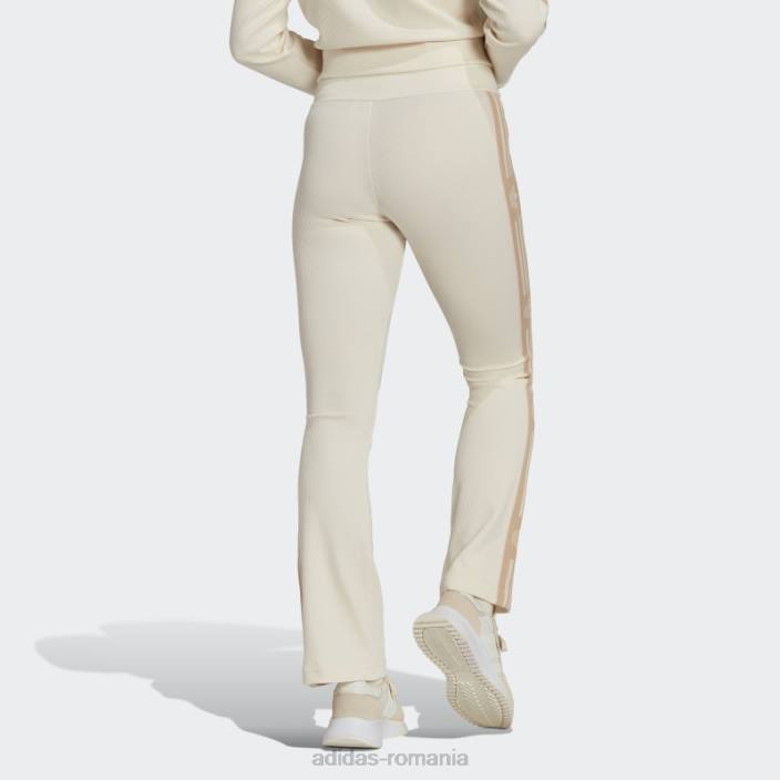 Adidas leggings evazați cu coasta albă fierbinte de schi șic femei alb 2JBN23464