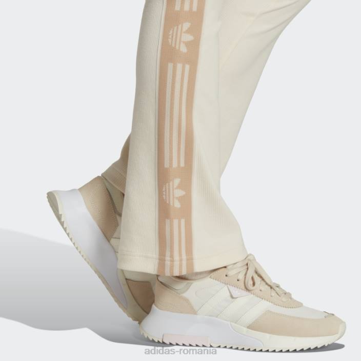 Adidas leggings evazați cu coasta albă fierbinte de schi șic femei alb 2JBN23464