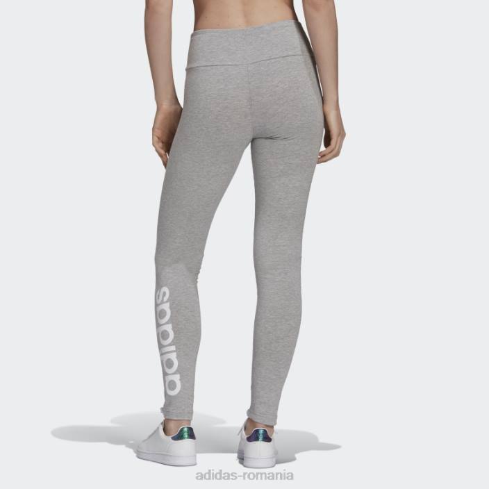 Adidas loungewear essentials jambiere cu logo cu talie înaltă gri mediu femei gri mediu/alb 2JBN23503