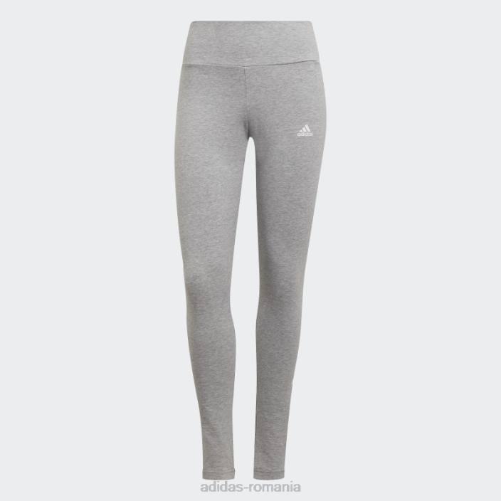 Adidas loungewear essentials jambiere cu logo cu talie înaltă gri mediu femei gri mediu/alb 2JBN23503
