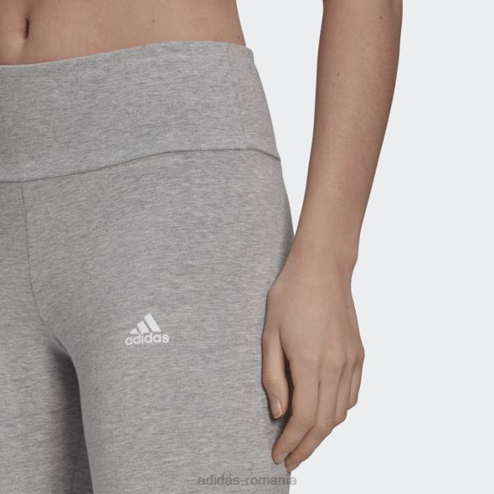 Adidas loungewear essentials jambiere cu logo cu talie înaltă gri mediu femei gri mediu/alb 2JBN23503
