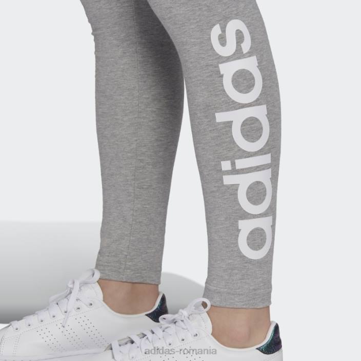 Adidas loungewear essentials jambiere cu logo cu talie înaltă gri mediu femei gri mediu/alb 2JBN23503