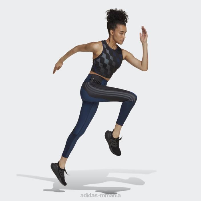 Adidas marimekko run icons 3 dungi 7/8 jambiere de alergare bleumarin femei marina 2JBN23461