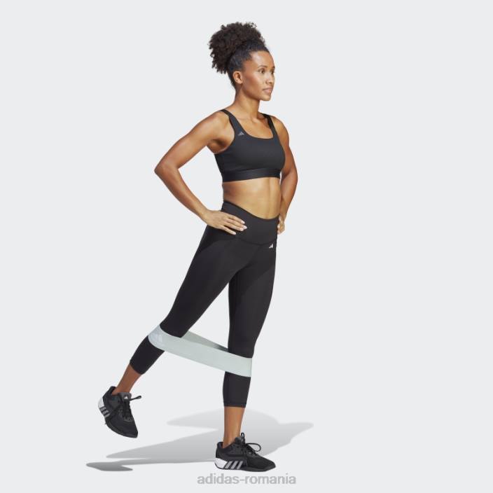 Adidas negru optime stash buzunar cu talie înaltă 3/4 jambiere adidas femei negru 2JBN23409