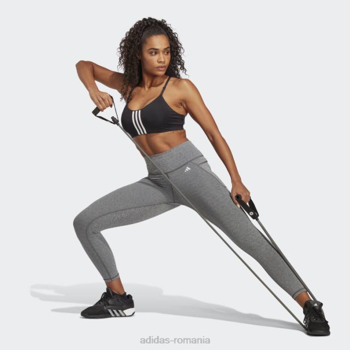 Adidas optime stash buzunar cu talie înaltă jambiere 7/8 gri închis, negru femei erica gri închis 2JBN23401