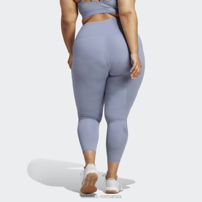 Adidas optime stash pocket training 7/8 jambiere (plus marime) argintiu violet adidas femei violet argintiu 2JBN23352