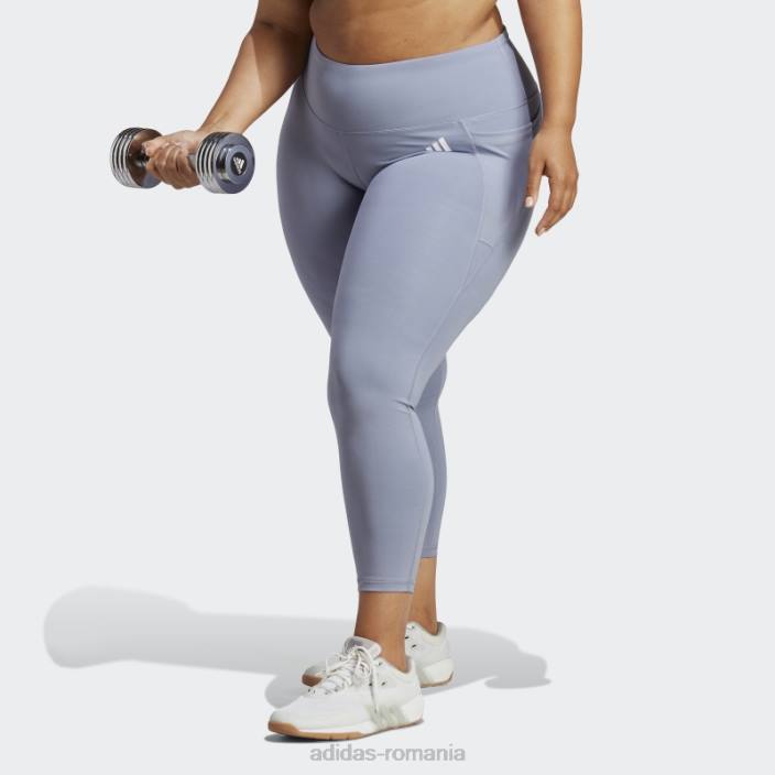 Adidas optime stash pocket training 7/8 jambiere (plus marime) argintiu violet adidas femei violet argintiu 2JBN23352