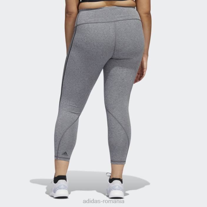 Adidas optime trainicons 3 dungi 7/8 jambiere (plus marime) gri inchis erica femei erica gri închis 2JBN23335