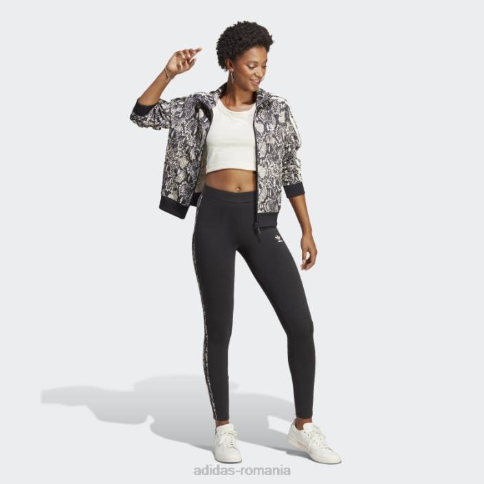 Adidas pantaloni negri cu imprimeu cu 3 dungi adidas femei negru/multicolor 2JBN23493