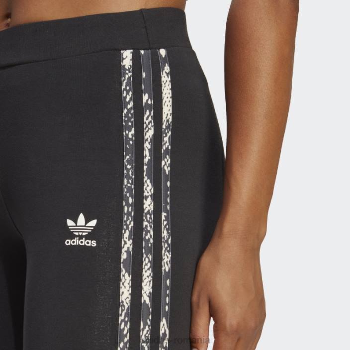 Adidas pantaloni negri cu imprimeu cu 3 dungi adidas femei negru/multicolor 2JBN23493