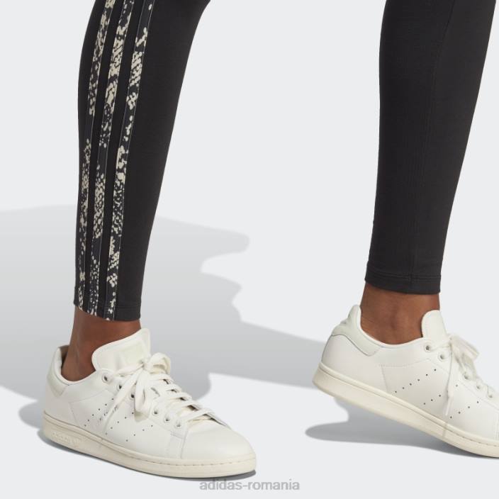 Adidas pantaloni negri cu imprimeu cu 3 dungi adidas femei negru/multicolor 2JBN23493