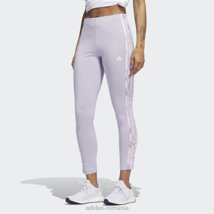 Adidas silver dawn essentials jambiere din jerseu cu 3 dungi cu talie înaltă femei zori argintii/multicolor/alb 2JBN23458