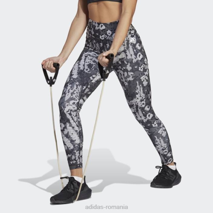 Adidas train essentials cu imprimeu leggings 7/8 cu talie inalta mgh solid gri femei mgh gri solid 2JBN23414