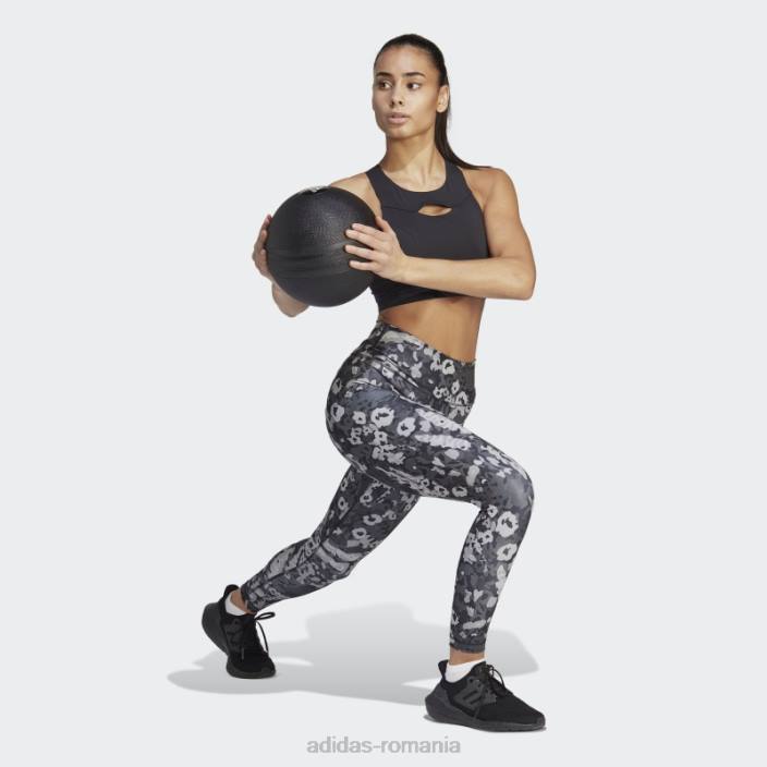 Adidas train essentials cu imprimeu leggings 7/8 cu talie inalta mgh solid gri femei mgh gri solid 2JBN23414