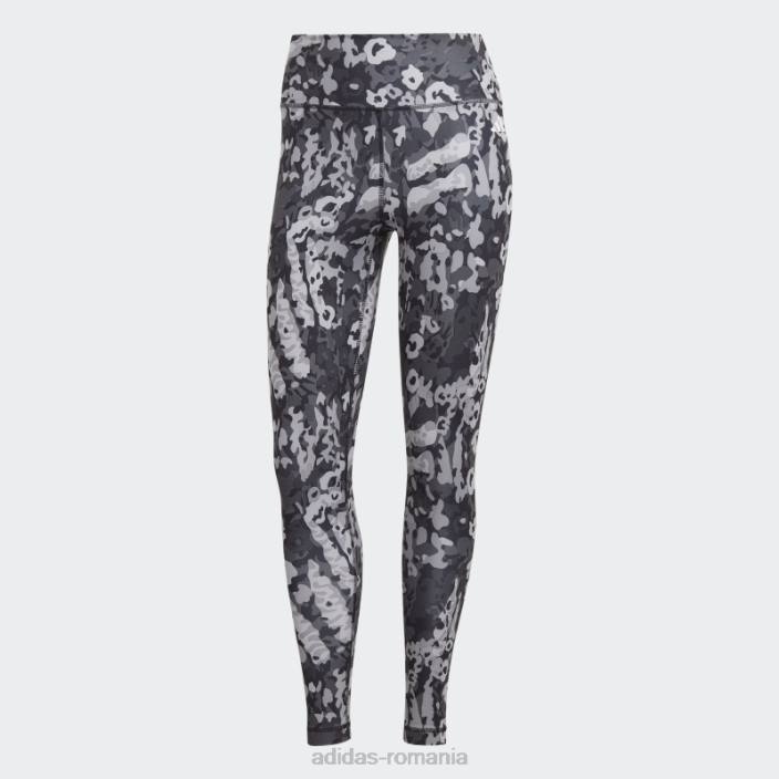Adidas train essentials cu imprimeu leggings 7/8 cu talie inalta mgh solid gri femei mgh gri solid 2JBN23414