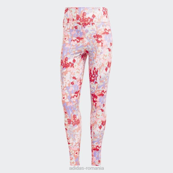 Adidas trenuri esențiale imprimate cu talie înaltă jambiere 7/8 stacojiu adidas femei stacojiu/roz fascicul 2JBN23454