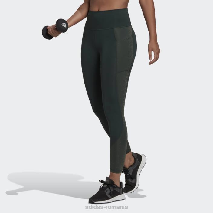 Adidas verde optime training leggings strălucitori pe toată lungimea adidas femei verde 2JBN23463