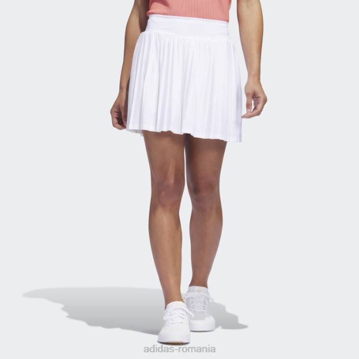 Adidas Ultimate365 Tour plisată de 15 inchi fustă de golf albă femei alb 2JBN24193