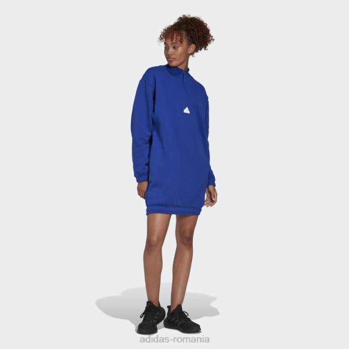 Adidas rochie pulover cu jumătate de fermoar albastră femei albastru 2JBN24152