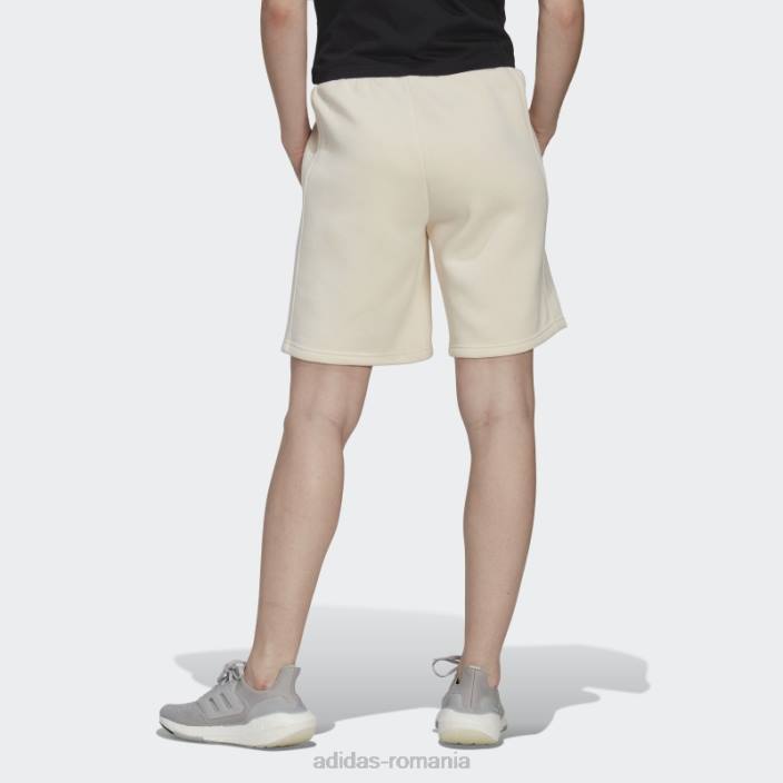 Adidas ecru tint all szn pantaloni scurți fleece femei nuanță ecru 2JBN23543