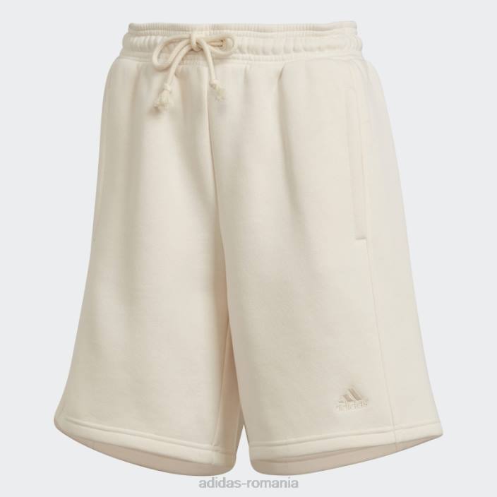 Adidas ecru tint all szn pantaloni scurți fleece femei nuanță ecru 2JBN23543