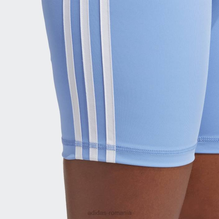 Adidas elemente esențiale pentru antrenament 3 dungi colanți scurti cu talie înaltă albastru femei albastru 2JBN23617