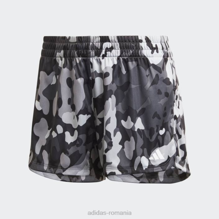 Adidas pacer aeroready train essentials branding minimal pantaloni scurți cu imprimeu floral negru femei negru/mgh gri solid/alb 2JBN23618