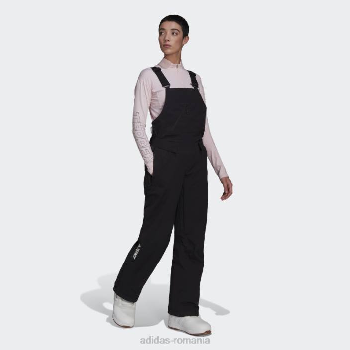 Adidas pantaloni cu salopete izolați în două straturi, stilați, negri femei negru 2JBN23696