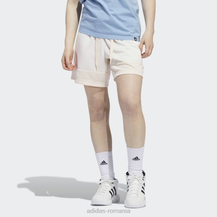 Adidas pantaloni scurți candace parker albi femei nuanță alb/ecru 2JBN23602